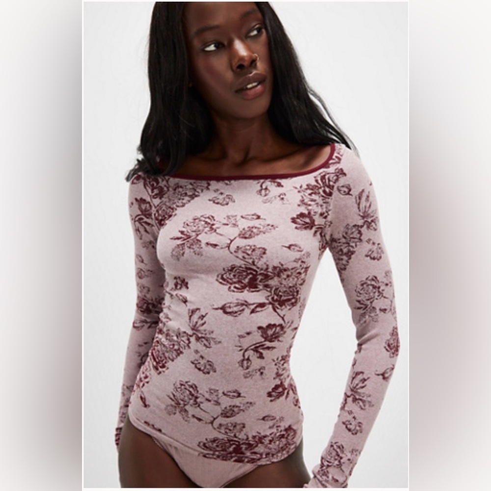 Free People Intimately Rosey Seamless Long Sleeve